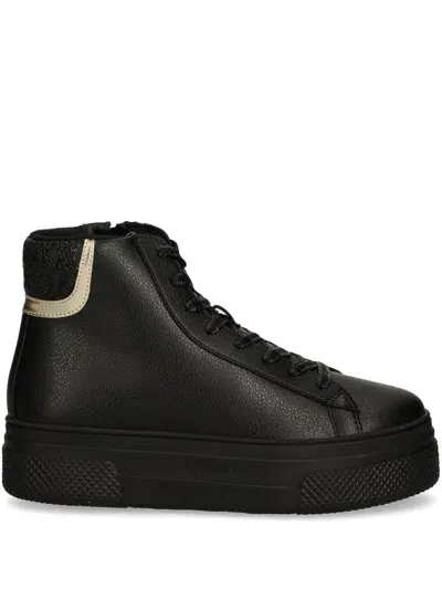 Armani Exchange Hi-top Trainers In Black