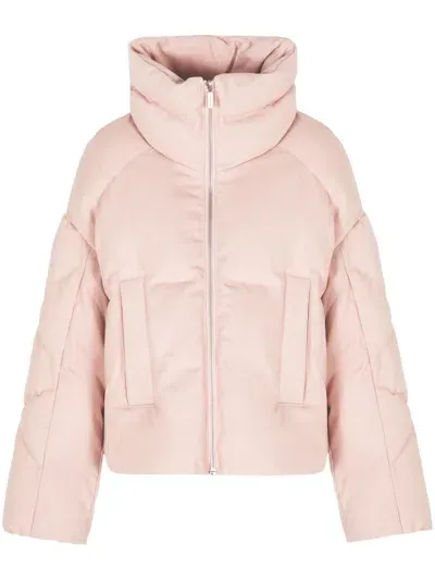 Armani Exchange High Neck Padded Jacket In Pink