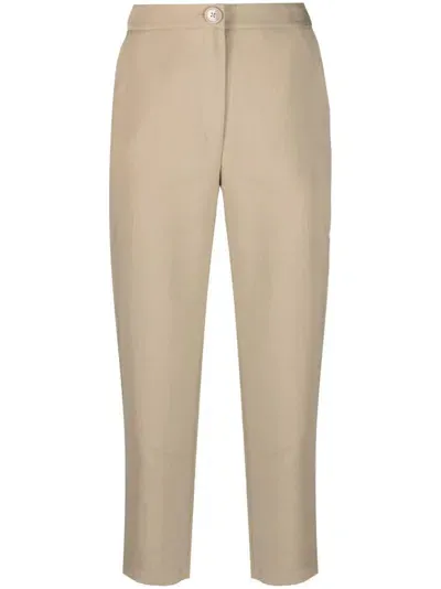 Armani Exchange High-waisted Cropped Trousers In 1780 Dune