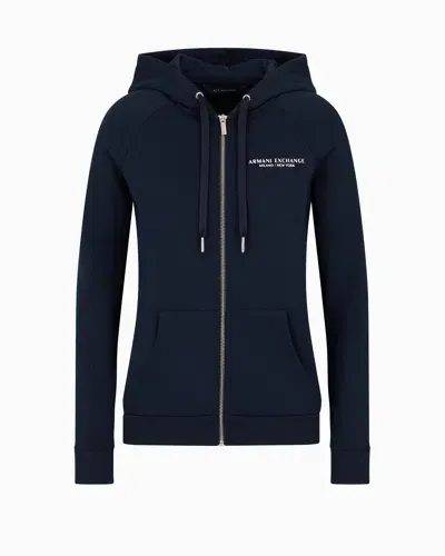 Armani Exchange Hoodie With Logo In Navy Blue