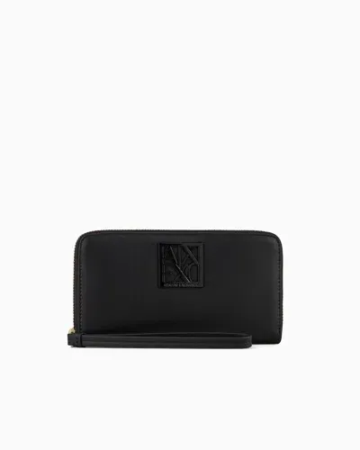 Armani Exchange Horizontal Wallet With Logo In Black