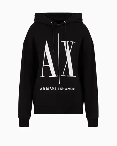 Armani Exchange Icon Project French Terry Hoodie In Black