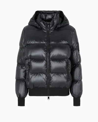 Armani Exchange Icon Project Padded Jacket With Hood In Schwarz