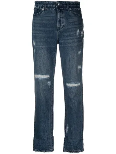 Armani Exchange J06 Mid-rise Cropped Jeans In Blue