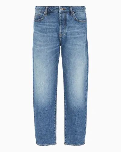 Armani Exchange J71 Carrot Fit Jeans In Asv Comfort Stretch Denim In Blue