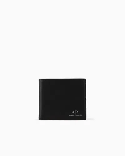 Armani Exchange Leather Bifold Wallet In Black