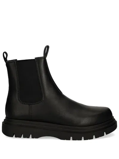 Armani Exchange Leather Boots In Black