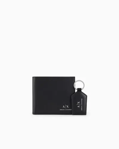 Armani Exchange Leather Gift Set In Black