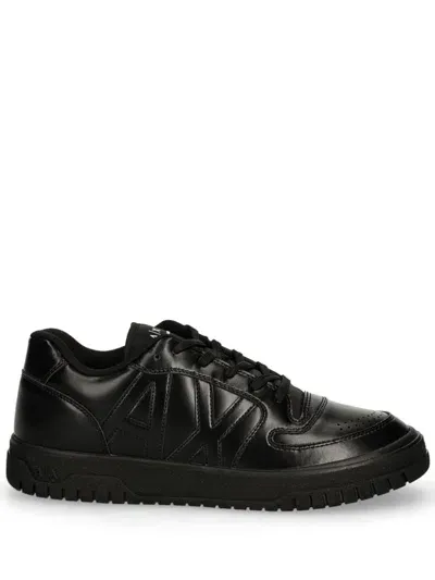 Armani Exchange Logo-debossed Sneakers In Black