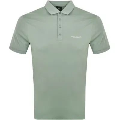 Armani Exchange Logo Polo T Shirt Green