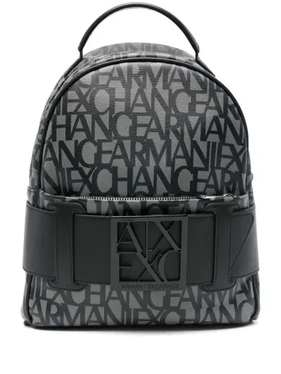 Armani Exchange Logo-print Backpack In Black