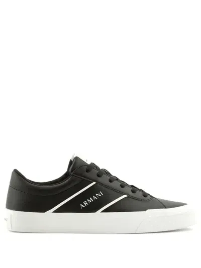 Armani Exchange Logo-print Lace-up Sneakers In White