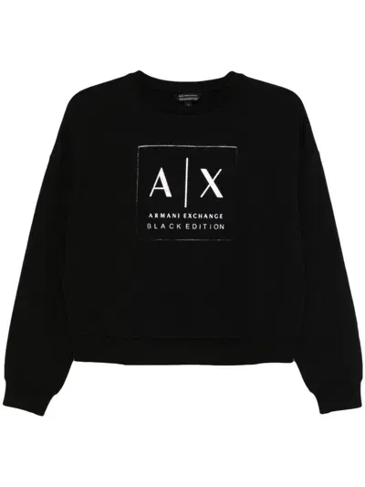 Armani Exchange Logo-print Sweatshirt In Black