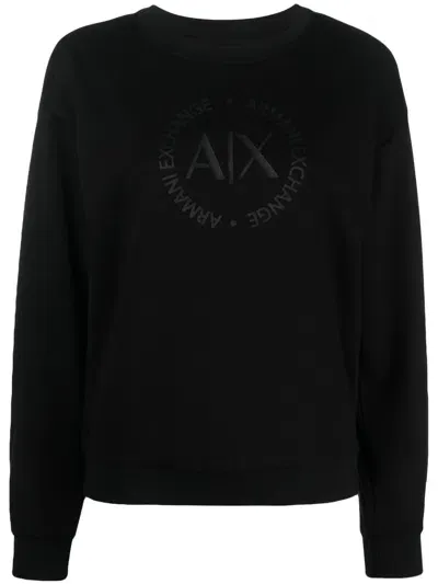 Armani Exchange Logo-print Sweatshirt In Schwarz