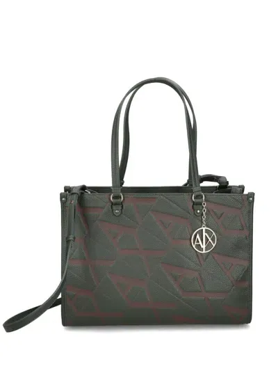 Armani Exchange Logo-print Tote Bag In Green