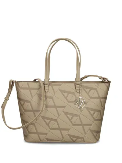 Armani Exchange Logo-print Tote Bag In Neutrals