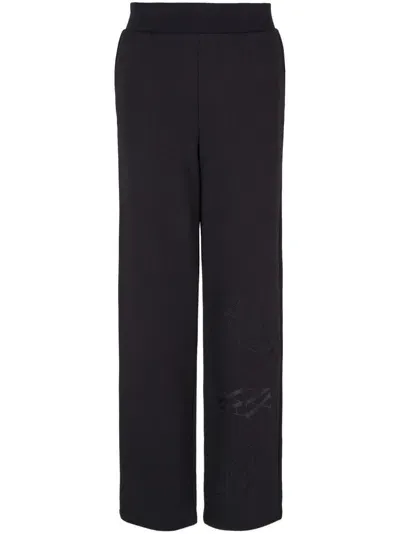 Armani Exchange Logo-print Track Pants In Black