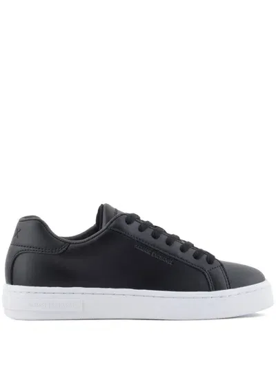 Armani Exchange Logo Sneakers In Black