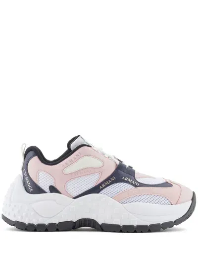 Armani Exchange Logo Sneakers In Pink