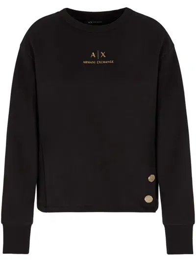 Armani Exchange Logo Sweatshirt In Black