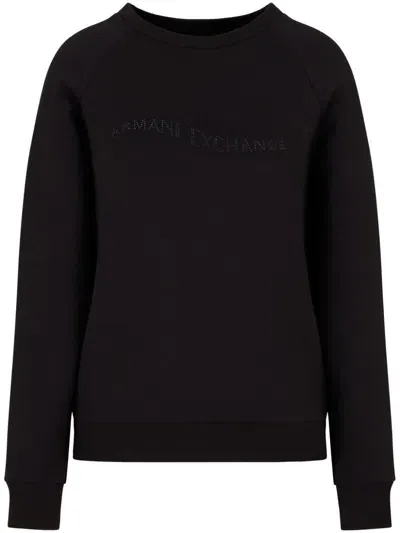 Armani Exchange Logo Sweatshirt In Black