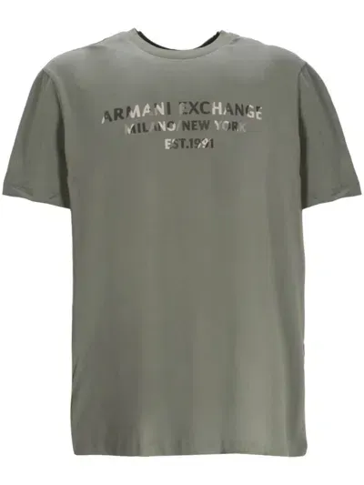 Armani Exchange Logo T-shirt In Green