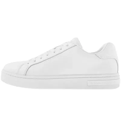 Armani Exchange London Leather Trainers White