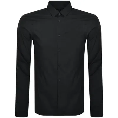 Armani Exchange Long Sleeved Slim Shirt Black