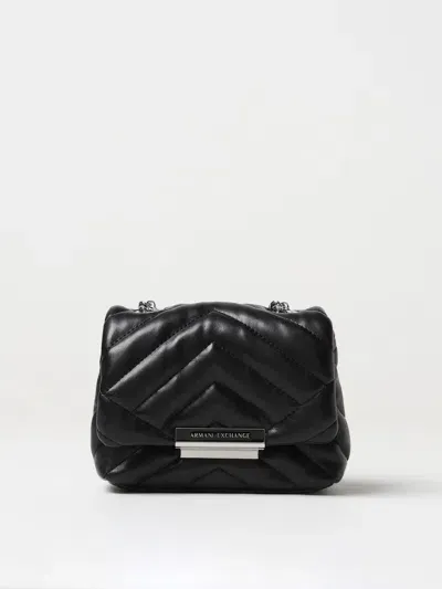 Armani Exchange Chevron-quilted Mini Bag In 黑色