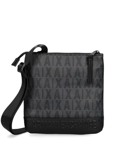 Armani Exchange Monogram Shoulder Bag In Grey