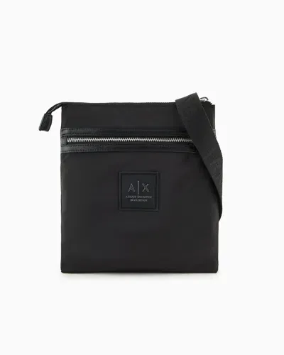 Armani Exchange Nylon Shoulder Bag In Black