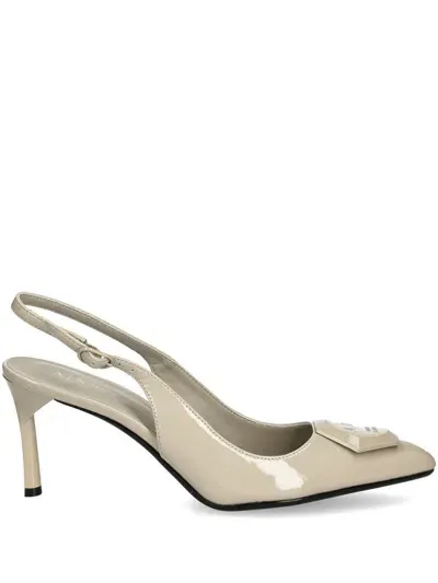 Armani Exchange Patent Slingback Pumps In Neutrals