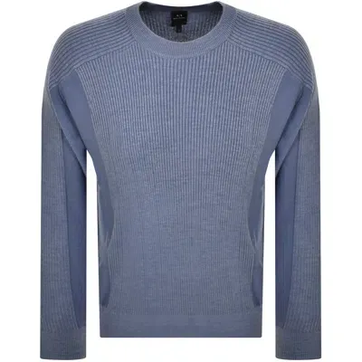 Armani Exchange Pullover Knit Jumper Blue