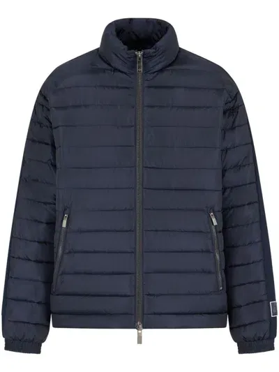 Armani Exchange Quilted Jacket In Blue