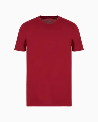 Armani Exchange Regular Fit Pima Cotton T-shirt In Burgundy