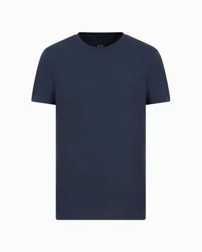 Armani Exchange Regular Fit Pima Cotton T-shirt In Blue