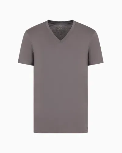 Armani Exchange Regular Fit T-shirt In Pima Cotton Jersey In Gray