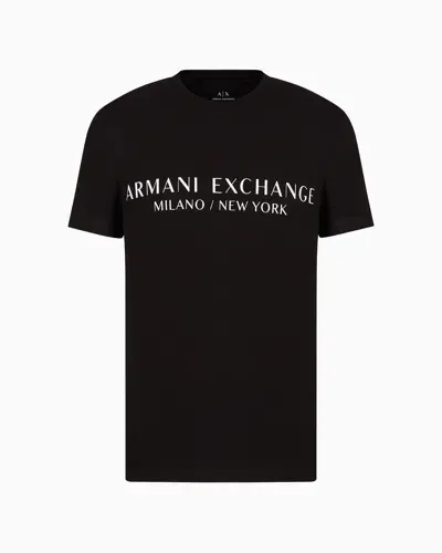 Armani Exchange Regular Fit T-shirt With Logo In Black