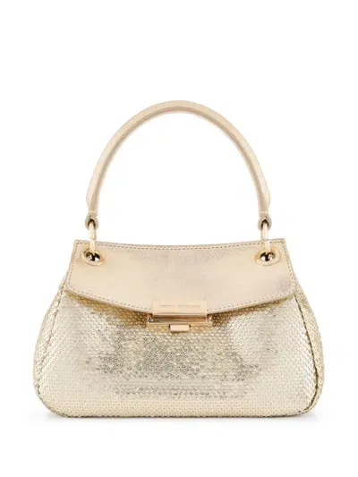 Armani Exchange Sequined Shoulder Bag In Gold