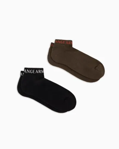 Armani Exchange Set Of 2 Pairs Of Socks With Logo In Black