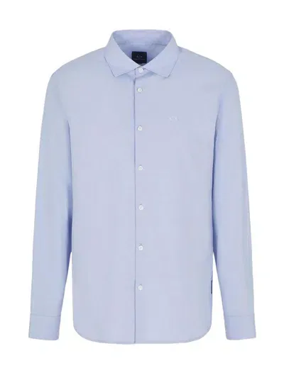 Armani Exchange Shirts In Blue Micro Dots