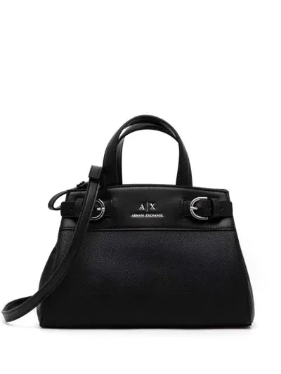 Armani Exchange Shoppers Two-way Handbag In Black