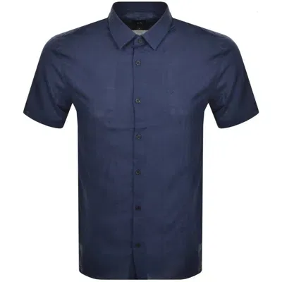 Armani Exchange Short Sleeved Shirt Navy