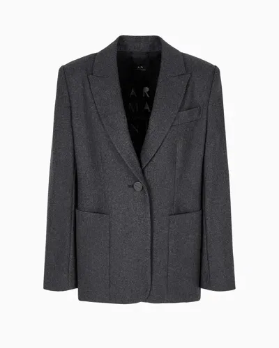 Armani Exchange Single-breasted Cloth Jacket In Grey