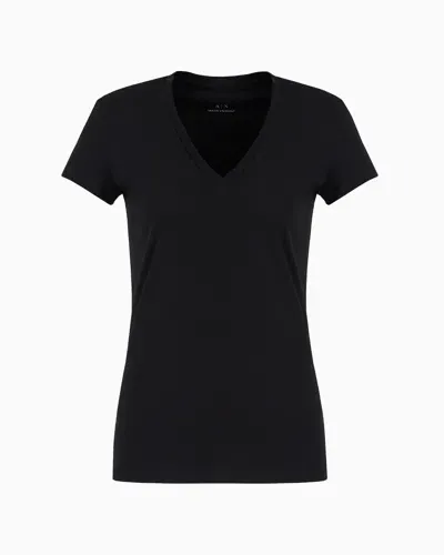 Armani Exchange Slim Fit T-shirt In Pima Cotton Jersey In Black