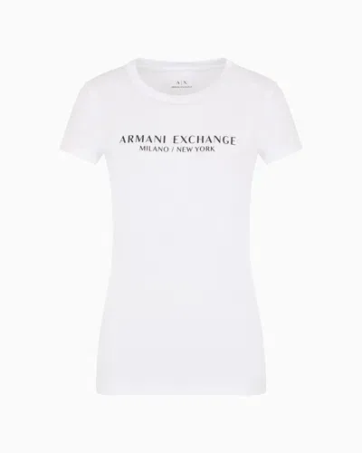 Armani Exchange Slim Fit T-shirt With Milan New York Print In White