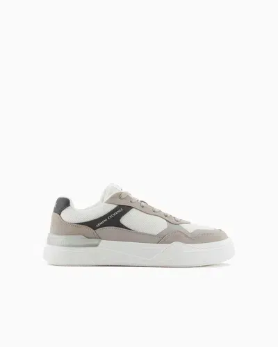 Armani Exchange Sneakers With Panels In Beige