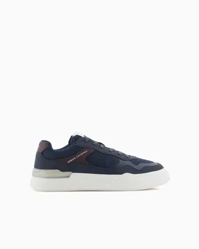 Armani Exchange Sneakers With Laces In Combined Material In Multi