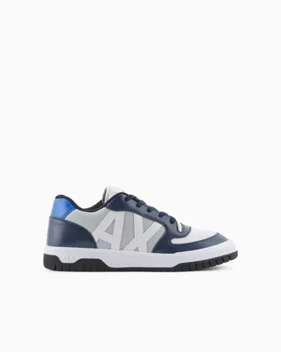 Armani Exchange Sneakers With Logo In Blue