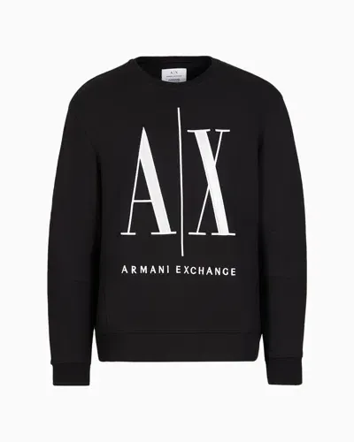 Armani Exchange Stretch Fabric Zip-up Hoodie In Schwarz